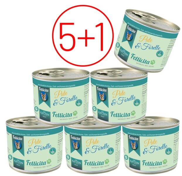 Fellicita Pute und Forelle 6 x 200g Grüne Etiketten AKTION 5+1 von Fellicita