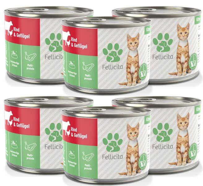 Fellicita Rind & Geflügel für Kitten 6 x 200g von Fellicita