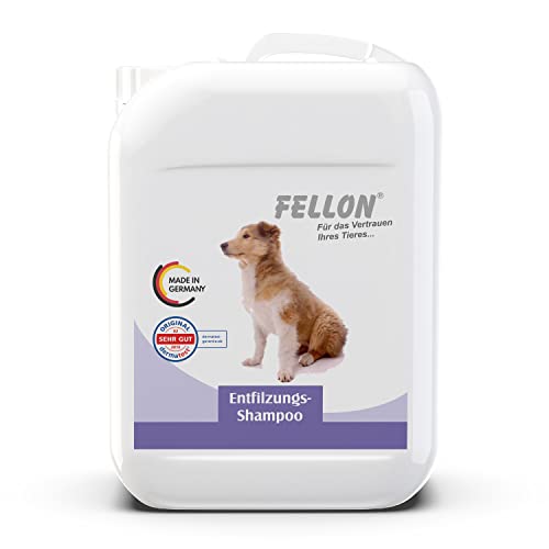 Fellon Entfilzungsshampoo für Hunde - Hundeshampoo gegen Geruch & Verfilzungen - biologisch, mild, sensitiv & pH-neutral - Schonende Fellpflege, Hundepflege, Dog Shampoo für alle Rassen - 10 Liter von Fellon