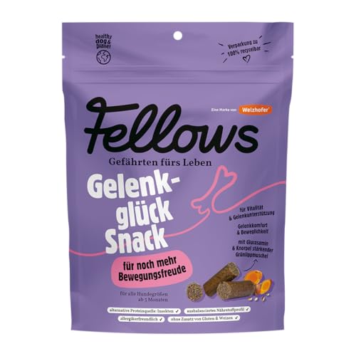 Fellows Gelenkglück Snack – Gelenkunterstützende Leckerli mit Glucosamin & Grünlippmuschel – Getreidefreier Hundesnack, natürlich & hypoallergen (125 g) von Fellows