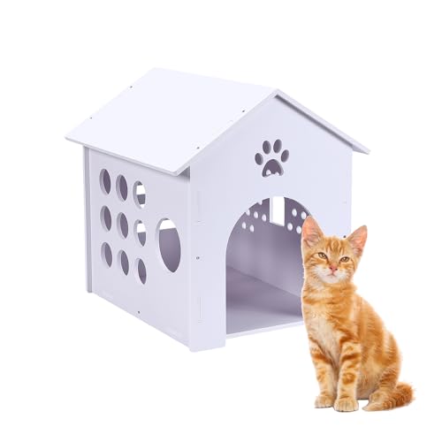 Felmis Katzenhaus Feral Katzenhaus PVC Isoliertes Indoor Katzenhaus für den Sommer Einfach zu Montieren von Felmis