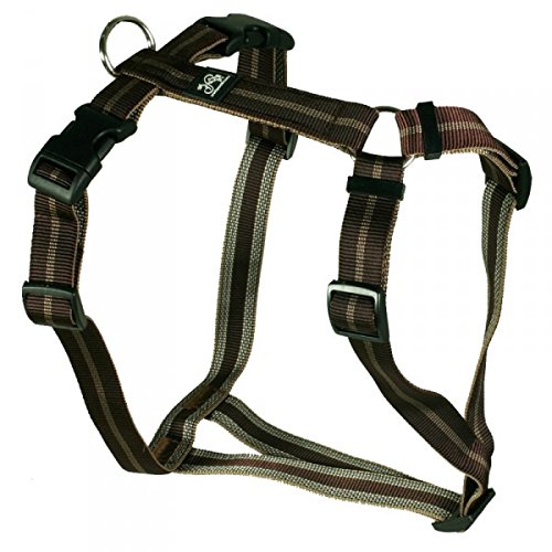 Feltmann Hundegeschirr - Soft-Nylonband, braun Streifen, Bauchumfang 50-65 cm, 20 mm Bandbreite von Feltmann