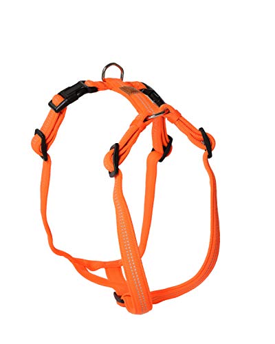 Feltmann Hundegeschirr - Super Soft, Neonorange, reflektierend, Bauchumfang 35-50 cm, 15 mm Bandbreite von Feltmann