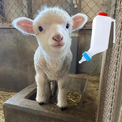 Fenayuu Lämmer Flasche | 800 Ml Baby Ziegen Flasche | Kleine Tierlammflasche - Ziegenflasche with Klarer Skala, Lamm Futterflasche Für Schafe Hunde Katzen von Fenayuu