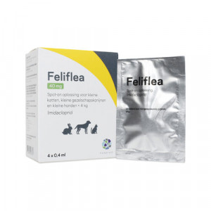 Feliflea 40 mg Spot-on für Hund, Katze und Kaninchen (bis 4 kg) 2 x 4 Pipetten von Fendigo