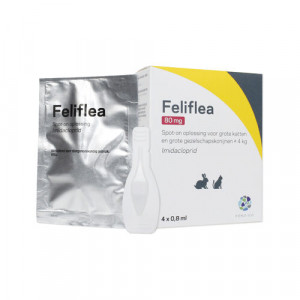 Feliflea 80 mg Spot-on für Katze und Kaninchen (ab 4 kg) 2 x 4 Pipetten von Fendigo