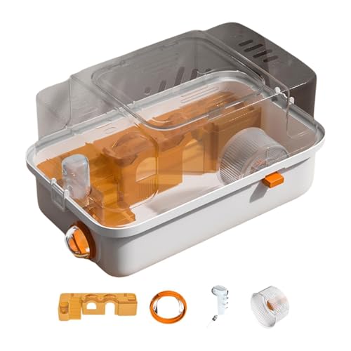 Fenteer 2 Ebenen Hamster Käfig Geräumige multifunktionale atmungsaktive Haus Lebensraum Kleines Tier Käfig für kleine Tiere Zuckergleiter, Orange von Fenteer