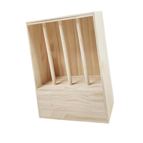 Fenteer 2-in-1-Heufuttertrog aus Holz für Kaninchen, Heuhalter für Meerschweinchen, Toilette, Heufutterspender für Kaninchen mit Katzentoilette für Kaninchen, kleine Heuraufe von Fenteer