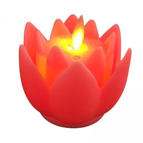 Fenteer 2X LED Teelichter, Kerzenflackern, Lotus Lampe, LED Buddhistische Lichter, Flammenlose Buddhistische Anbetung, Lotus Lampe für Fenster, Nachtlichter I von Fenteer