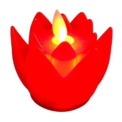 Fenteer 4X LED Teelichter, Kerzenflackern, Lotus Lampe, LED Buddhistische Lichter, Flammenlose Buddhistische Anbetung, Lotus Lampe für Fenster, Nachtlichter I von Fenteer