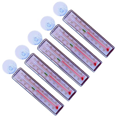 Fenteer 5 x Aquarium-Thermometer, leicht ablesbares, hochpräzises Glasrohr-Analog-Tauchthermometer mit großer Reichweite, Rechteck von Fenteer