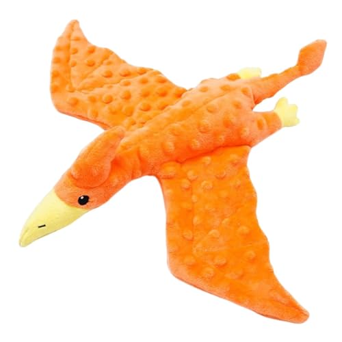 Fenteer Animal Plüsch quietschendes Hundespielzeug Kauspielzeug, Cartoon Drache, süßes Haustiergeschenk Robustes lustiges Plüschspielzeug für kleine mittlere, Orange von Fenteer