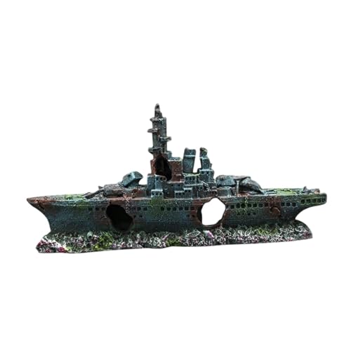 Fenteer Aquarium Shipwreck Decoration Fischtankdekoration Dekorative Versteckhöhle Figur für Schreibtisch Bücherregal Tabletop Regal Geschenk von Fenteer