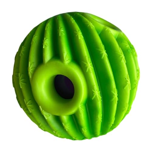 Fenteer Ball für Hunde, aktiver Rollball, Trainingsgeschenke für Hunde, selbstspielend, lustiger Quietschton für Welpen, mittelgroße und große Hunde, GrÜn, 14cm von Fenteer