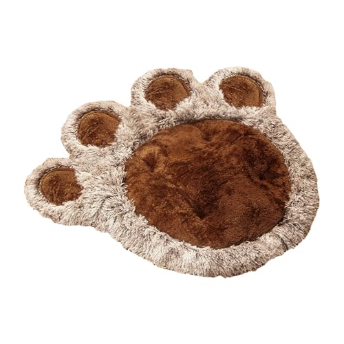 Fenteer Flaches Bärentatzen-Hundebett, Katzenschlafbett, Warmer waschbarer Zwinger, Bequeme Katzenbettmatte, Haustierkissenbett für Böden, Betten, Sofas, Braun L von Fenteer