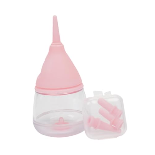 Fenteer Flaschenfütterungsset für Kätzchen, Milchflasche, Tierbedarf, Wasserflasche, Futterspender für Haustiere, auswechselbare Sauger, 35 ml, für Hamster, Rosa von Fenteer