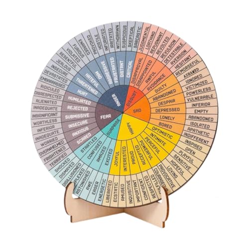 Fenteer Gefühlsrad mit Ständer, Büro-Schreibtisch-Dekor-Geschenke, Gefühlspsychologie-Dekor, Beruhigende Emotionen, Gefühlsrad-Diagramm fürs Büro von Fenteer