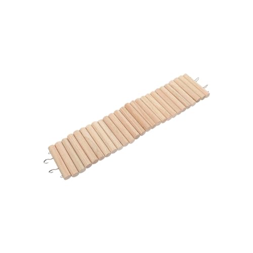 Fenteer Hängebrücke, Holzleiter, 2-in-1-Zubehör, natürliches, biegsames Klettern für Hamster, Kaumäuse, Ratten, Länge 40CM von Fenteer