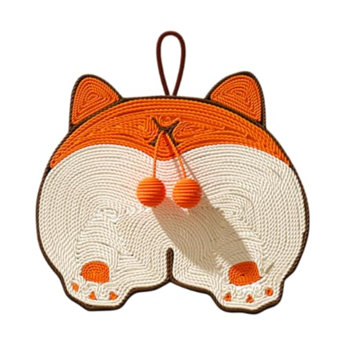 Fenteer Hängender Katzenkratzer, Kratzbrett, niedliches Sisal-Katzenkratzpad, Katzenboden-Kratzpad zum Spielen im Innenbereich, Katzen, Haustier, Geschenk, Corgi von Fenteer