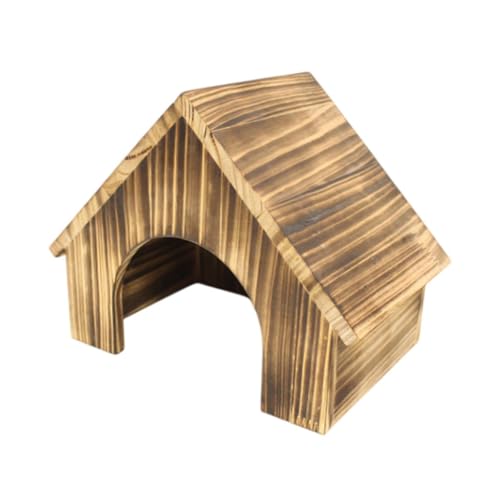 Fenteer Hamster Haus Holz Haustier Lebensraum Käfig Dekor Kabine Hideaway Hut Holzspielzeug Haustier Haus für Ratte Chinchilla Maus Hamster kleines Haustier, L von Fenteer