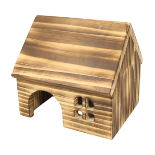 Fenteer Hamster Haus Holz Haustier Lebensraum Käfig Dekor Kabine Hideaway Hut Holzspielzeug Haustier Haus für Ratte Chinchilla Maus Hamster kleines Haustier, S von Fenteer