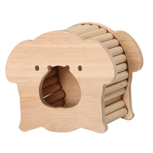 Fenteer Hamster-Holzhaus, Versteck, Kleintierhaus, DIY-Käfig, belüftet, Zwerghamster, Aktivitätsunterschlupf, Lebensraum, Dekor, Laufspielzeug, Schwein von Fenteer