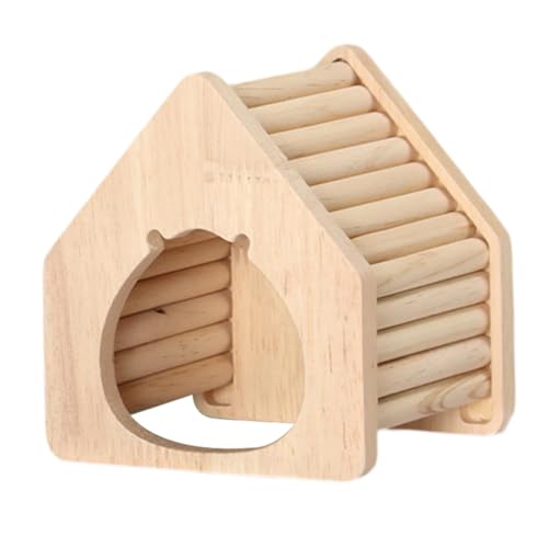 Fenteer Hamster-Holzhaus, Versteck, Kleintierhaus, DIY-Käfig, belüftet, Zwerghamster, Aktivitätsunterschlupf, Lebensraum, Dekor, Laufspielzeug, Turm von Fenteer