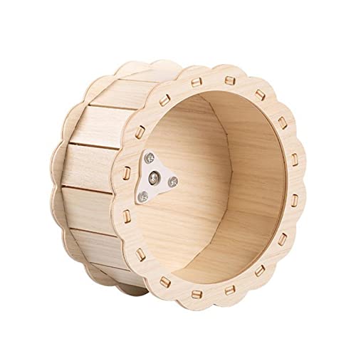 Fenteer Hamster Laufrad aus Holz Hamsterspielzeug Hamsterrad Geräuschloses Laufrad Laufband für Igel Meerschweinchen Kleintiere Kätzchen, 21CM von Fenteer