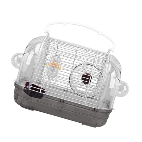 Fenteer Hamster Trägerkäfig Reisekäfige mit Zubehör mit Laufrad Hamster Spielzeug Kleintier Tragen Käfig Zum Ausgehen von Mäusen, Braun von Fenteer