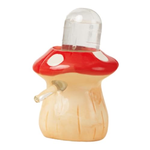 Fenteer Hamster Wasserflasche Pilzform Leckschutz kreatives Käfigzubehör mit Stand für Hamster kleine Tiere Rattenmäuse Gerbil, Rot von Fenteer