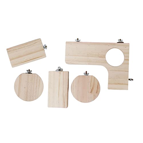 Fenteer Hamsterkäfig-Plattform-Set aus Holz Chinchilla-Leisten und -Plattformen aus Holz, Käfigzubehör für Mäuse, Eichhörnchen, Rennmäuse von Fenteer