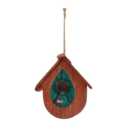 Fenteer Hanging Bird House Outdoor Vogelheim handgefertigtes Komfortables dekoratives Vogelhaus Hummingbird für Garten Terrassenliebhaber Geschenk, Holz von Fenteer