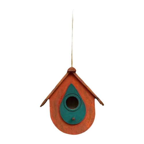 Fenteer Hanging Bird House Outdoor Vogelheim handgefertigtes Komfortables dekoratives Vogelhaus Hummingbird für Garten Terrassenliebhaber Geschenk, Orange von Fenteer