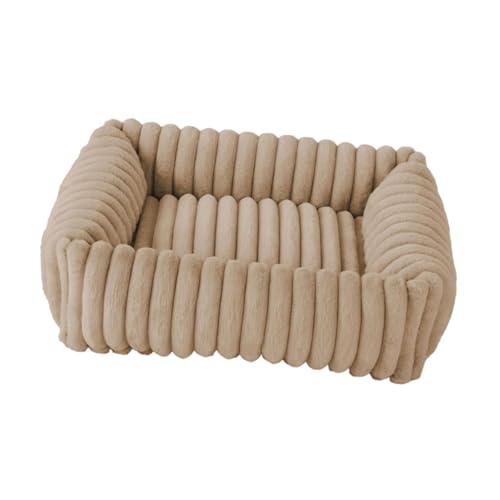 Fenteer Haustier Katzen Hundebett, Haustier Schlafmatte, Haustierkissen, Süße, Gemütliche Hundehütte, Zwinger, Waschbar, Katzennest, Hundesofa, Welpenbett für, Beige, L von Fenteer