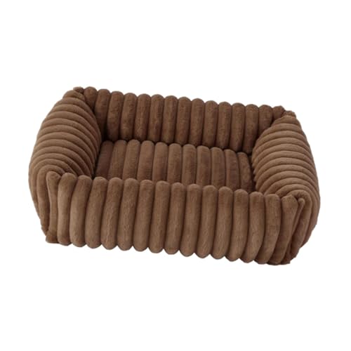 Fenteer Haustier Katzen Hundebett, Haustier Schlafmatte, Haustierkissen, Süße, Gemütliche Hundehütte, Zwinger, Waschbar, Katzennest, Hundesofa, Welpenbett für, Braun, L von Fenteer