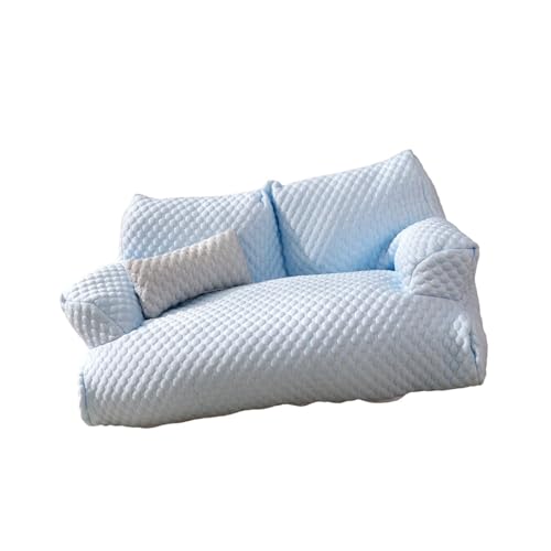 Fenteer Haustier-Schlafsofa, Haustierhaus, Haustierbedarf, weiches Welpen-Schlafbett, stabile, waschbare Heimdekoration, modisches Katzenbett, Zwinger, M Size Blue von Fenteer