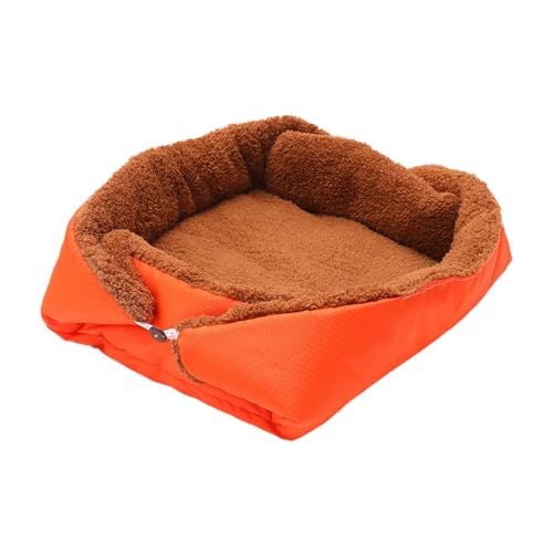 Fenteer Haustierbettkissen, Welpenhütte, bequemes warmes Nest, Katzenschlafunterlage, Katzenbett, Hundebetten für Katzen, Hunde, Haustiere, Zubehör, Orange von Fenteer