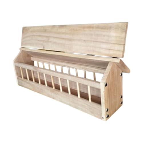 Fenteer Holztaubenfuttervogel -Fütterungsschale Fütterungsschale Hühnerfutterhäute Geflügel -Lebensmittelspender für Entenbauer Gartenpauben Farm Farm Farm, 40x11x7cm von Fenteer