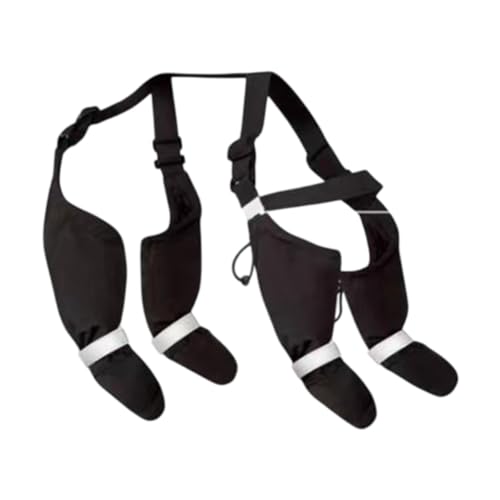 Fenteer Hundepfotenschutz, Hunde-Hosenträgerstiefel, Hundeschuhe-Leggings, wasserdichte Hundestiefel mit Hosenträgern für Schnee, Winter, Regen, L von Fenteer