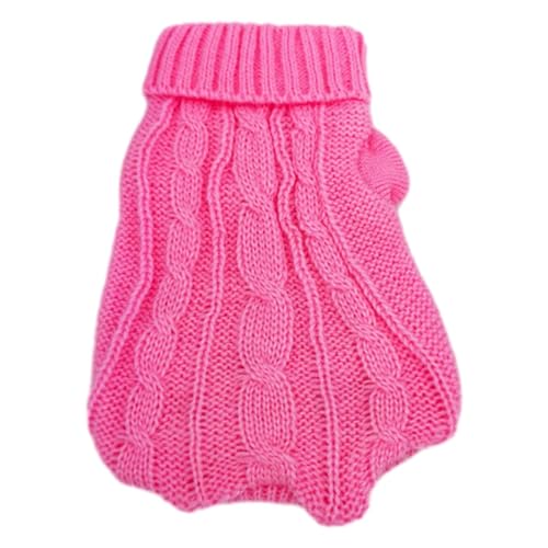 Fenteer Hundepullover für Welpen, Strickwaren, Kostüm, weich, Geschenke zum Valentinstag, warm, zum Wandern für kleine Hunde, Katzen, Jogging, Hundemantel, Rosa XS von Fenteer