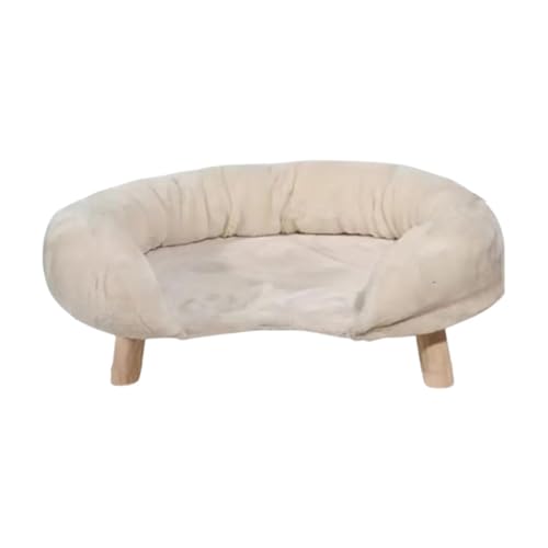 Fenteer Hundesofa, Haustierstuhl, rutschfest, Welpensofa, weich, warm, Katzencouch, Welpenschlafbett für Kätzchen, kleine Hunde, Katzen, Kätzchen, Beige von Fenteer