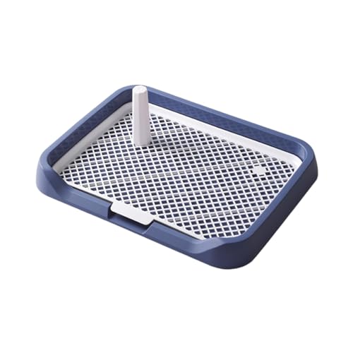 Fenteer Hundetöpfchen-Toiletten-Trainingstablett, Hundetoilette, abnehmbar, 46 x 35 x 5 cm, Haustier-PIPI-Toilette, Welpen-PIPI-Pad-Halter, Töpfchentrainer, Blau von Fenteer