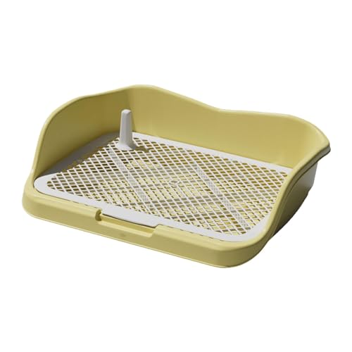 Fenteer Hundetoilette, Mesh Grids Pet Training Toilet, Pet Training Pad Holder, Mesh Grids Toilet Dog Potty Pad für Bunny Cats Puppy, Gelb von Fenteer