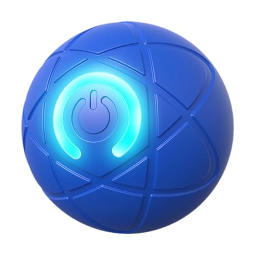 Fenteer Interaktiver Hundespielzeugball Haustier Traning Haustier beschäftigt mit dem automatischen Rolling -USB -USB -Wiederaufladbar für, Blau von Fenteer