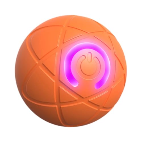 Fenteer Interaktiver Hundespielzeugball Haustier Traning Haustier beschäftigt mit dem automatischen Rolling -USB -USB -Wiederaufladbar für, Orange von Fenteer