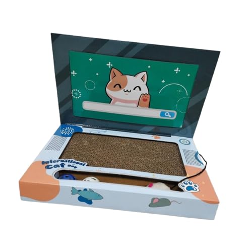 Fenteer Katzen-Laptop-Kratzbaum, Katzen-Computer, Katzenmöbel, Computer-TV-Kratzbaum, Katzenkratzbaum aus Karton, Katzenkratzbrett für Hauskatzen von Fenteer