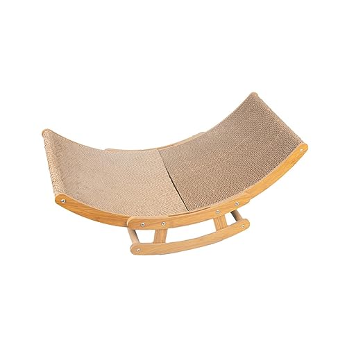 Fenteer Katzen-Schaukelstuhl, Katzen-Hängematte, Bett, Kratzbaum, Katzen-Schlafbett, Möbelschutz, Holz, Haustier-Schaukelbett, Katzen-Lounge-Stuhl für Hunde, 60cmx30cmx24cm von Fenteer