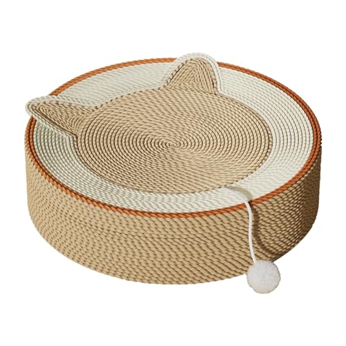 Fenteer Katzenkratzbett, Katzenkratzloungebett, schönes kratzfestes Sisal-Haustierbett, Kratzpolster für Katzen oder kleine Hunde im Innenbereich, Braun 45.5cm von Fenteer