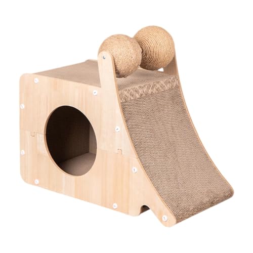 Fenteer Katzenkratzer Katzenpads -Versteck Versteck Kennel Mahlkrallen Wellpapier für Kätzchen Medium Cat Kitty Innenkatzen von Fenteer