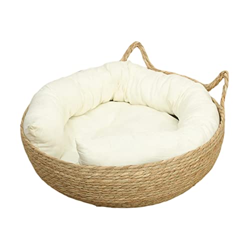 Fenteer Katzenkratzmatte, Katzenbettkorb, universelle Möbel mit Kissen, langlebiges, gewebtes Haus, Schlafbett, Nest für Welpen, Kätzchen, große, 40 cm x 14 cm von Fenteer